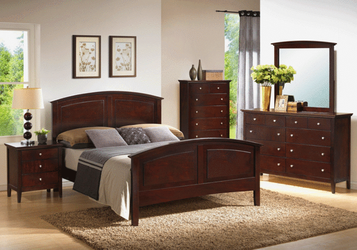 Arcadia Warm Espresso King Bedroom Set, Espresso King Bed