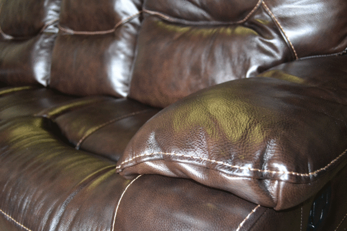 Giovani Dark Brown Genuine Leather, Leather Reclining Sofa Set