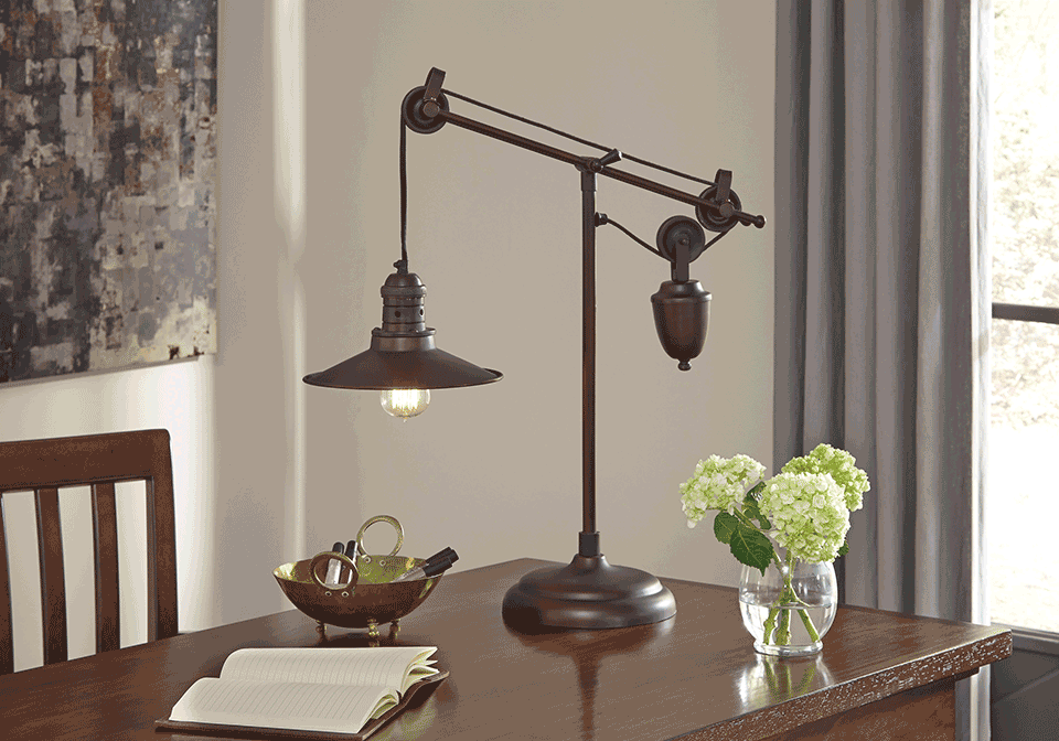 Kylen Bronze Metal Desk Lamp