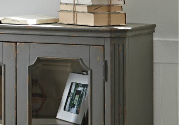 Mirimyn Antique Gray Door Accent Cabinet