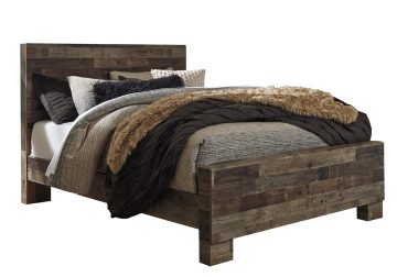 Derekson Multi-Gray Queen Panel Bed