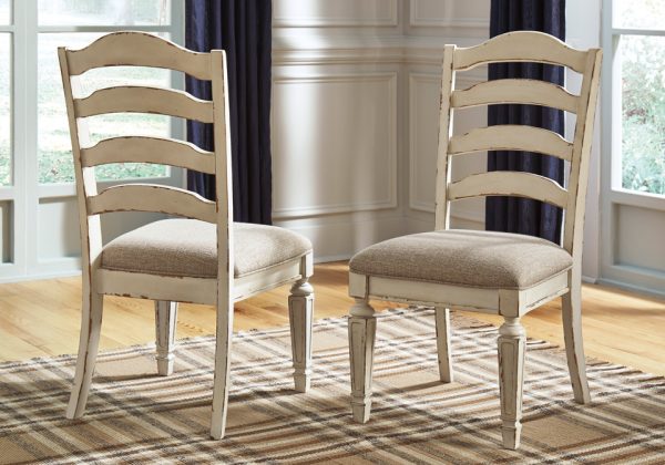 Realyn Chipped White Upholstered Dining Chair