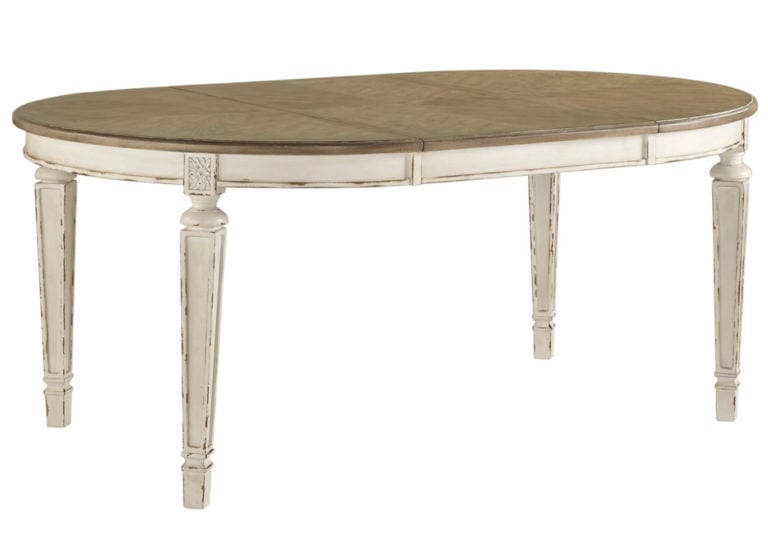 Realyn Chipped White Oval Dining Table Evansville Overstock Warehouse