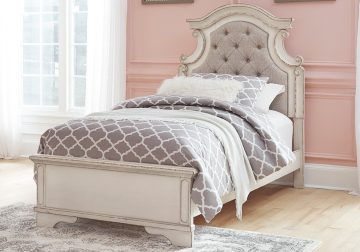 Realyn Two-Tone Twin Panel Bed Set