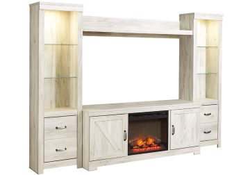 Bellaby White 4Pc Fireplace Entertainment Center