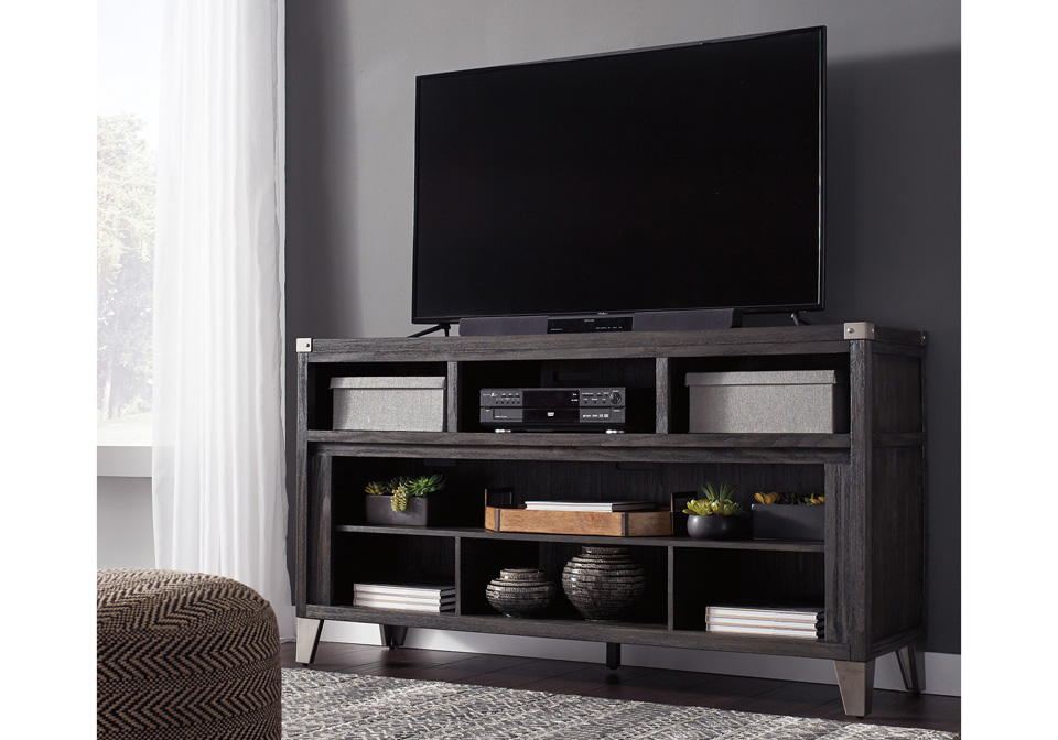 Todoe Gray Large TV Stands w/Fireplace Option | Evansville ...