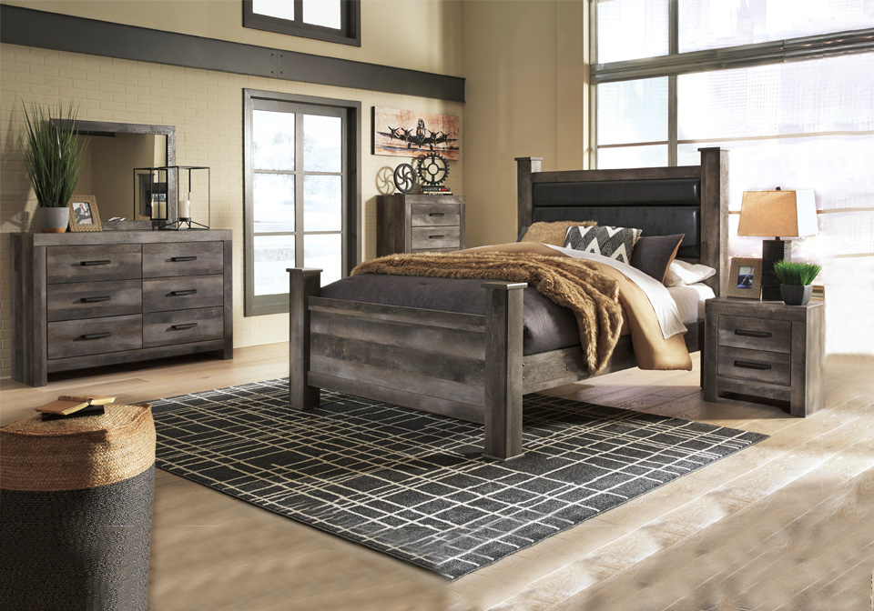 Wynnlow Gray Queen Poster Bedroom Set