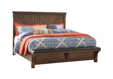 Lakeleigh Brown King Panel Bed w/ Upholstered Bench
