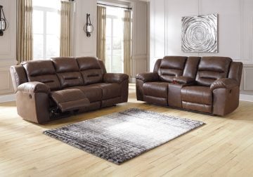 Stoneland Chocolate Reclining Sofa Set