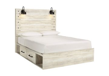 Cambeck Whitewash Queen Panel Storage Bed