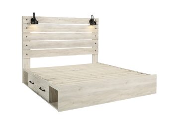 Cambeck Whitewash King Panel Storage Bed