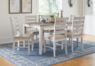 Skempton White 7pc Dining Room Table, White Dining Room Table Set
