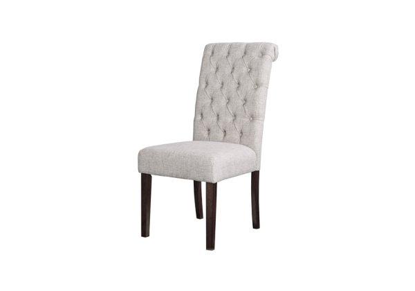 white tufted dining chairs