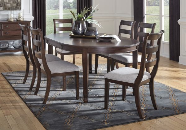 Adinton Brown Oval Extension Dining Table