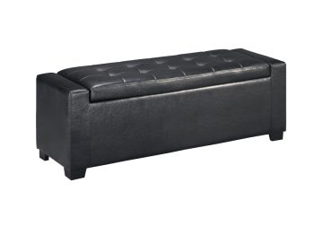 Brown Upholstered Storage Bench