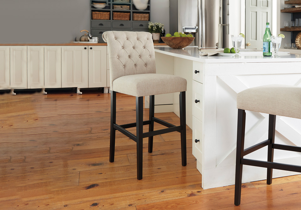 linen upholstered bar stools