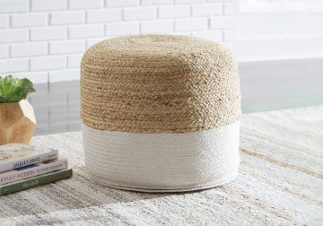 Sweed Valley White/Natural Pouf