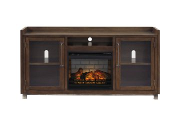 Starmore Brown XL TV Stand w/ Fireplace Insert