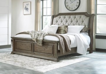 HOT DEAL 🔥  Wyndahl Brown Upholstered Queen Bed