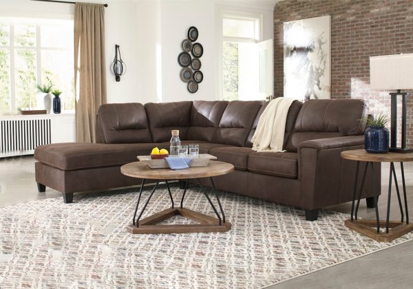 Navi Chestnut 2pc LAF Chaise Sectional