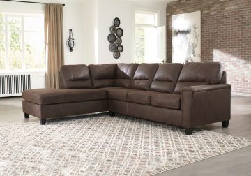 Navi Chestnut 2pc LAF Chaise Sectional