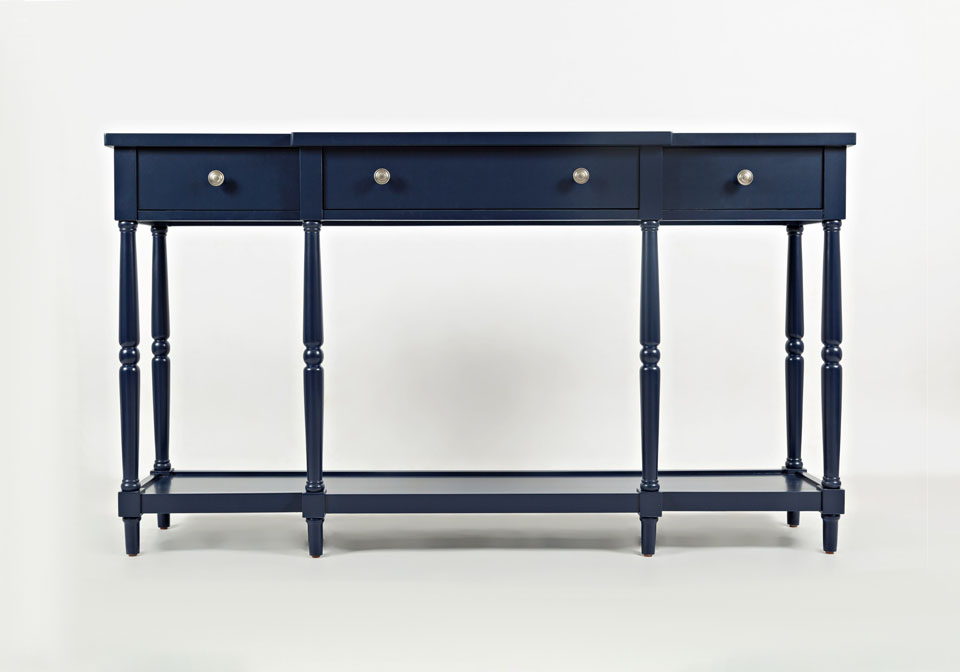 Stately Home Navy Console Table, Navy Console Table With Drawers