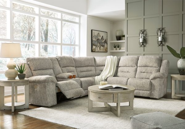 HOT BUY 🔥  Family Den Pewter 3pc LAF Power Reclining Sectional