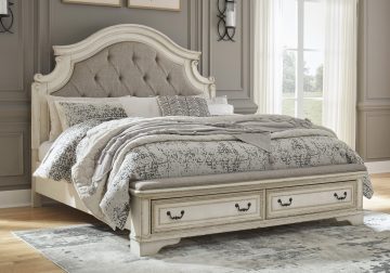 Realyn Two-Tone Queen Panel Storage Bed Set