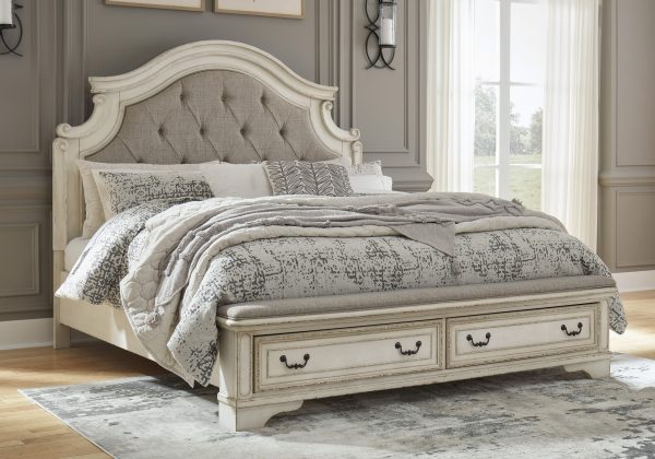 Realyn Two-Tone King Panel Storage Bed