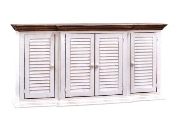 Evelyn Driftwood/ White 4-Door Console