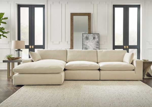 Elyza Linen 3pc LAF Chaise Sectional