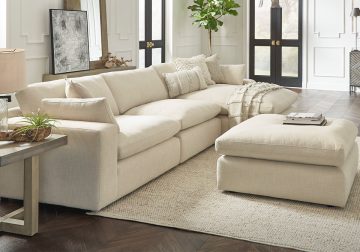 Elyza Linen 3pc RAF Chaise Sectional
