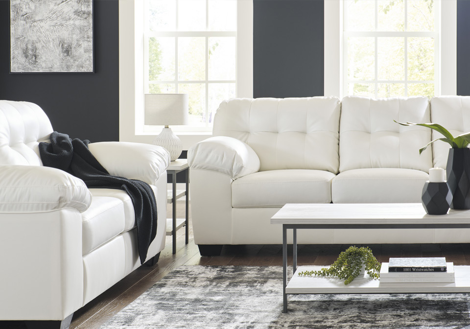 Donlen White Sofa Set Evansville