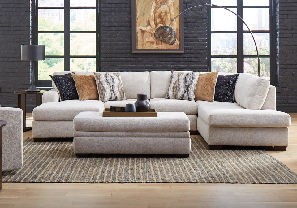 Milan Sand 2pc Raf Chaise Sectional Evansville Warehouse