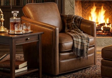 Baylor Nut Swivel Club Chair
