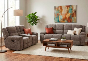 Champ Stone Reclining Sofa Set