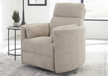 Mega Burlap Power Swivel Glider Recliner