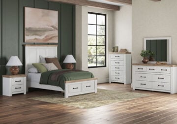 Savonport White Full Panel Storage Bed Set