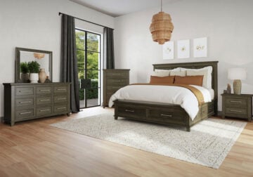 Canterbury Grey Queen Panel Storage Bed Set