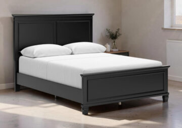 Lanolee Black Queen Panel Bed