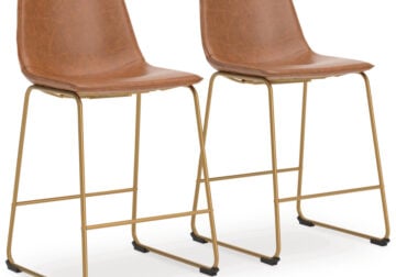Ciabori Brown/Gold Upholstered Barstool