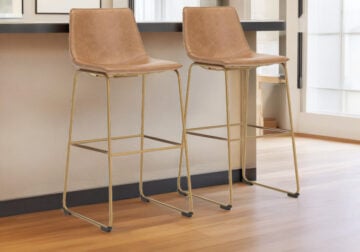 Ciabori Toast/Gold Tall Upholstered Barstool