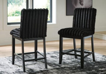 Mervannie Black Upholstered Barstool