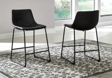 Centiar Black Upholstered Barstool