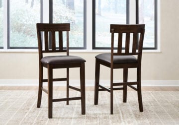 Haddigan Dark Brown Upholstered Barstool