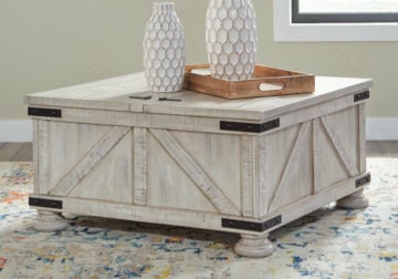 Carynhurst Whitewash Cocktail Table with Storage