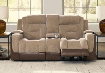 Mixed Motion Brownstone Power Reclining Love Seat
