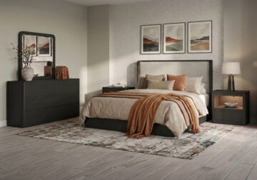 Rosalie Black Queen Upholstered Bed Set